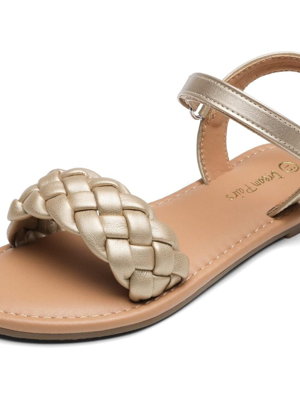 Girls Sandals Classic Open Toe Braided Flat Sandals Summer Dress Shoes